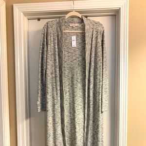 LOFT sweater duster, NWT, gray marled, Medium